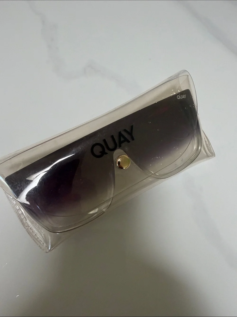 Quay Australia Oversized Shield Sunglasses in Black to Clear Gradient